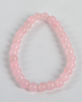 Rose Qtz Round Bead Bracelet