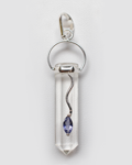 Crystal Qtz w/ Iolite Marquise Pendant