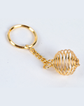 Spiral Cage Gold Platted Keychain