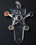 Crystal Qtz w/ Star Chakra Pendant